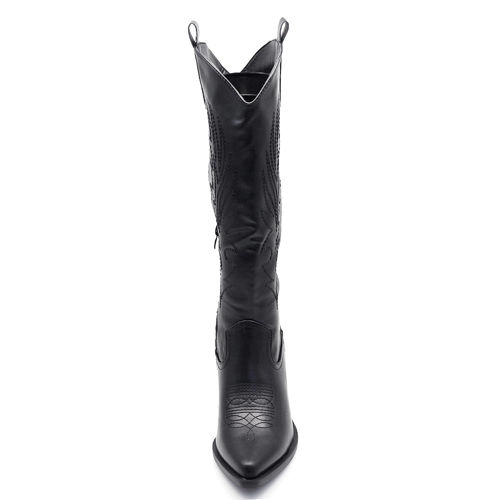 IF Fashion Stivali Cowboy Western Texani Scarpe da Donna A Punta Camperos GA021 Nero N.39