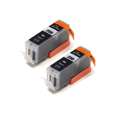 INKTONER 2 Large Black PGI-250PGBK New Compatible Ink Cartridges Replacement for Cannon PIXMA MG5420 PIXMA MG5450 PIXMA MG6320 PIXMA MG6350 PIXMA MX722 PIXMA MX922 PIXMA iP7220 PIXMA iP7250 Printers