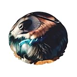 Diseño ligero sin presión: diseño único que hace que este gorro de ducha con estampado de gafas de perro chihuahua para cabello largo sea ligero, portátil y suave para la piel, sin sensación apretada o rayada.