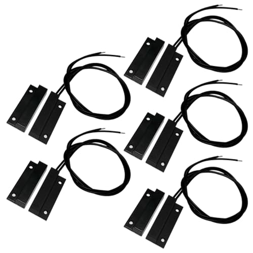 Image of 5 Sets Surface Mounted NC Magnetic Contacts Switch for Door /Window Alarm System with Double Side Tape (Black)