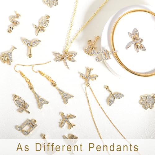 Image of stino Rhinestone Charms for Jewelry Making, Metal Pendants for Necklace Bracelet Earrings