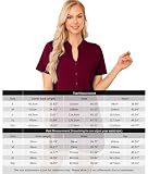 Vlazom Bawełniana piżama damska, zapinana na guziki, miękka piżama z krótkim rękawem, top i szorty na lato, bielizna nocna, S-XXL, B - czerwone wino, S