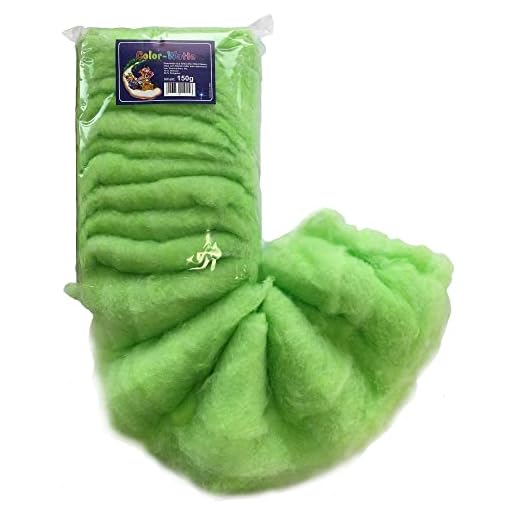 Watte Color, Farbwatte, farbige, Bunte Dekowatte. 150g grün Art.12025 MAIGRÜN