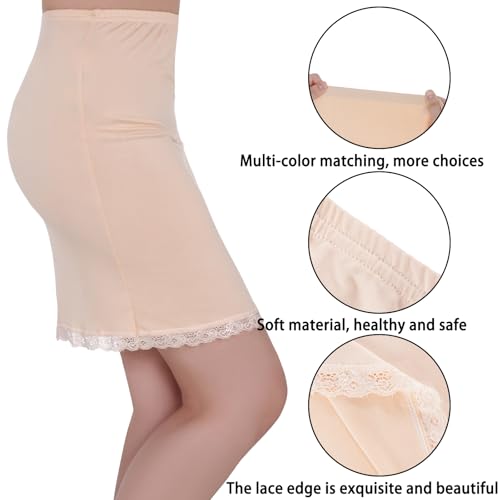 baotongle 3Pcs Women's Half Slip Under Dresses Short Lace Trim Half Slips for Underskirt Slip Dress3
