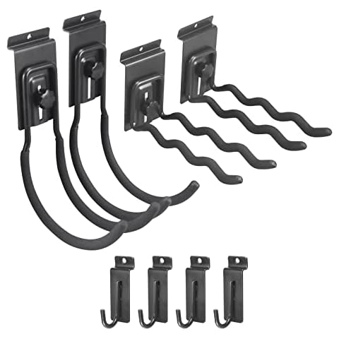 ATOOLA Slatwall Wave Hooks with Lock, Adjustable Garage Slatwall Hooks, Slat Wall Large J Hooks Cover