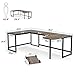 Tribesigns U Shaped Desk, Large L-Shaped Desk Corner Computer Office Desk Writing Table with Printer Stand, 78.7 x 47.2 inch Executive Workstation Desk for Home Office (Vintage Brown)