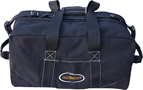 Ledmark Heavyweight Cotton Canvas Outback Gym Bag, Black, 24" x 16"