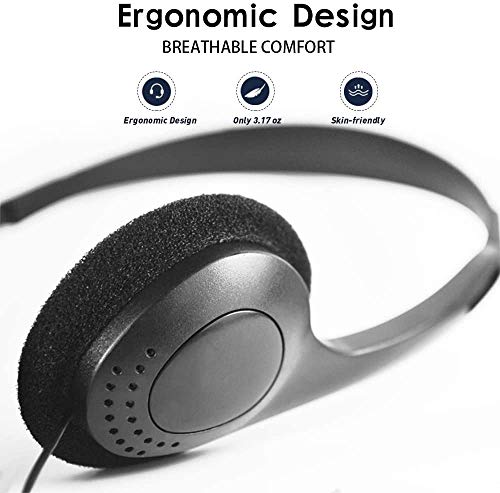 USB Headset with Microphone for PC Laptop Office Headset with Mic Adjustable Noise Cancelling Headphones with In-Line Control & Mute Computer Headsets for Call Center Work Skype Chat Online Courses - Image 4