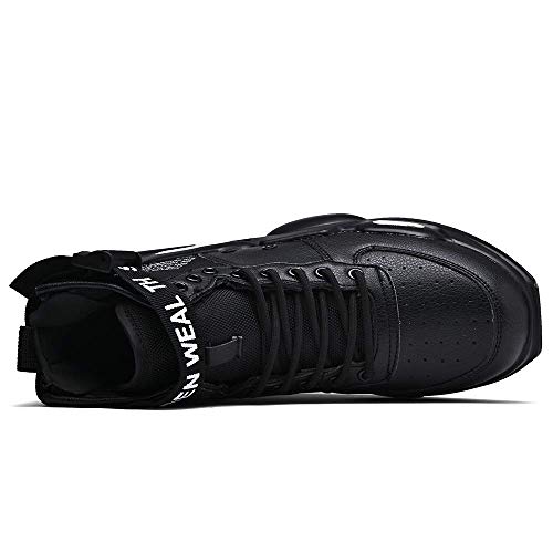 Ahico Mens Fashion Sneakers High Top Walking Shoes Sport Athletic Casual Shoe Vogue Stylish Men Black01, 10 #TOP3