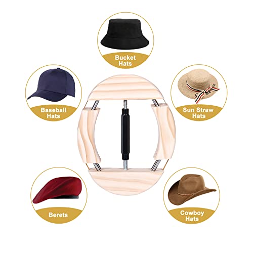 Frijpack Fitted Hats Hat Stretcher 4-Way Wooden Hat Shaper For Men Cowboy Baseball Cap Hat Extender With Adjustable Turnbuckle 7 1/2 To 9 1/2 #TOP5