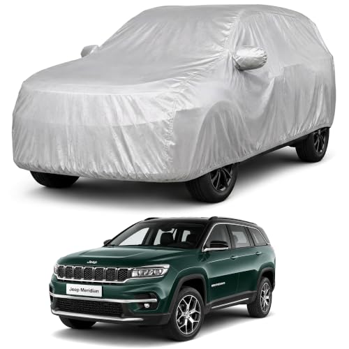 Image of Autofact Car Body Cover Compatible with Jeep Meridian | Custom Fit Car Cover | 100% Water-Resistant| Triple-Stitched Lightweight Fabric | Dustproof | Indoor & Outdoor Use | Elastic Bottom