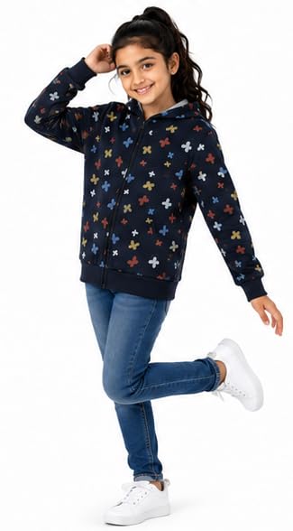 Image of T2F Girls Cotton Hooded Neck Sweatshirt