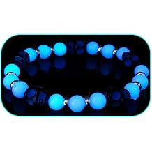 Halloween Bracelets for Women Skull Beads Bracelet Glow in The Dark Bracelet Halloween Beads Stretch Bracelet Colorful Skull Bracelet Halloween Party Jewelry
