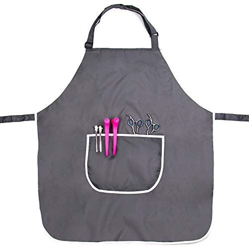 Hair Stylist Apron - Gray Nylon Apron with Acryclic Coating - Haircut Apron with Pockets - Hairdresser Apron for Hair Cutting Apron - Hair Salon Apron - Nail Tech Apron