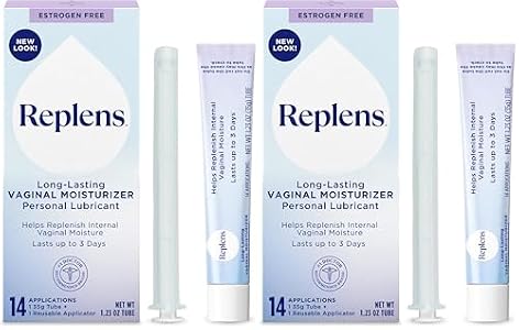 replens long-lasting vaginal moisturizer, relieves vaginal dryness for up to 3 days, fragrance free, 14 applications (pack of 2)