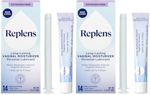 Image of Replens Long-Lasting Vaginal Moisturizer, Relieves Vaginal Dryness for Up to 3 Days, Fragrance Free, 14 Applications (Pack of 2)