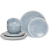 Melamin Camping Geschirr Set 4 Personen Denia Design 12 Teilig ohne Gläser Tafelgeschirr Picknick BBQ Kochgeschirr