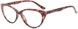 Cute Cat Eye Computer Readers Fatigue Relieve Reading Glasses Anti Blue Light Flat Light Mirror Eyeglasses for Women (Color : Pink-Tortoiseshell, Size : +2.00)