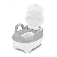 Troninho Infantil Prime Baby com Música Fazenda Penico Educativo com Depósito Removível Antiderrapante e Alças Giratórias para Desfralde (Branco)