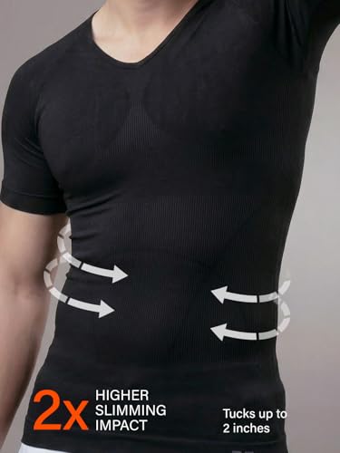 Image of DAMENSCH Form Shapewear for Men, Comfortable and Stretchy Body Shaper for Man, Posture Correcting Tummy Tucker, Breathable Compression T Shirt, Ideal for Parties Shirt Tucker for Men