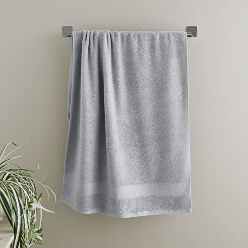 Catherine Lansfield Bathroom Anti Bacterial 500 gsm Soft & Absorbent Cotton Hand Towel Silver Grey
