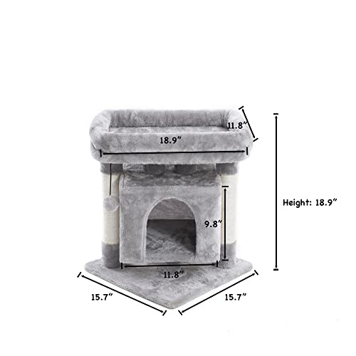 Catreaier Cat Tree Cat Condo With Large Top Perch Ideal For Small And Medium Cats #TOP1