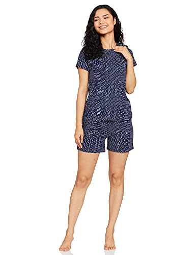 Image of Amazon Brand - Symbol Women's Cotton Regular Fit T-Shirt and Shorts Night Suit (Night Wear | Co-ord Set | Lounge Wear Set) (Available in Plus Sizes)