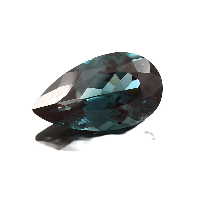 Tourmaline indicolite naturelle taillée en poire 21x12mm d'exception