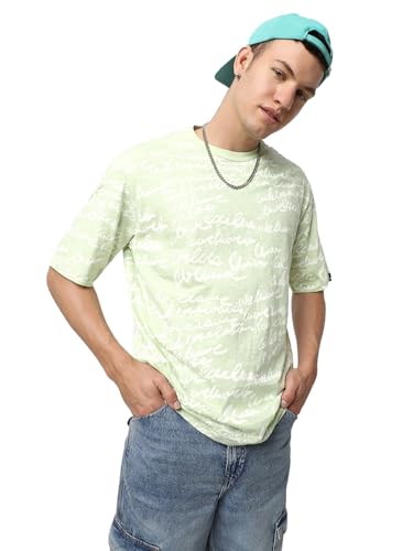Image of Bewakoof Air 1.0 Men's 100% Cotton Oversized Fit Round Neck T-Shirt