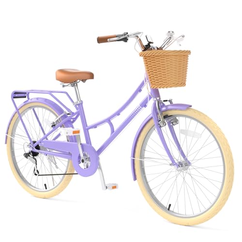 67i 7-Speed Retro Cruiser Bike for Girls Youth, 20/24/26 Inch