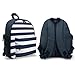 Navy Blue and White Stripe Cute Backpack Small Daily Daypack Travel Shoulder Bag with Adjustable Strap Graphic Print
