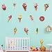 Removable Ice Cream Wall Stickers Colorful Peel and Stick Wall Decals - Ice Cream Decals for Nursery Girls Bedroom Decor