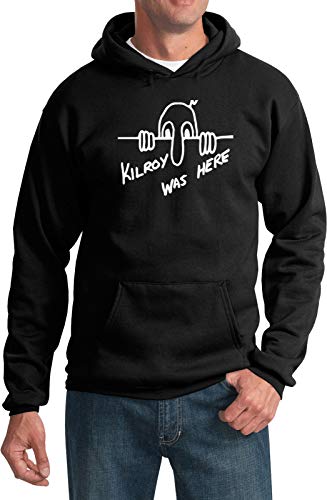Buy Cool Shirts Kilroy was Here Hoodie, Black Medium