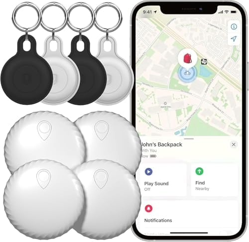 2025 Upgraded Tracker Tag for Apple Find My, Key Finder, Tracker Locator Compatible with FindMy (iOS Only), Smart Finder for Collar, Luggage, Suitcase