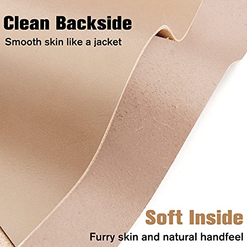Thick Leather Sheets For Crafts Tooling Leather Square Veg Tan Leather 1.8-2.1Mm Full Grain Leather Pieces Genuine Cowhide Leather For Crafts Sewing Hobby Workshop 6"X12" #TOP3