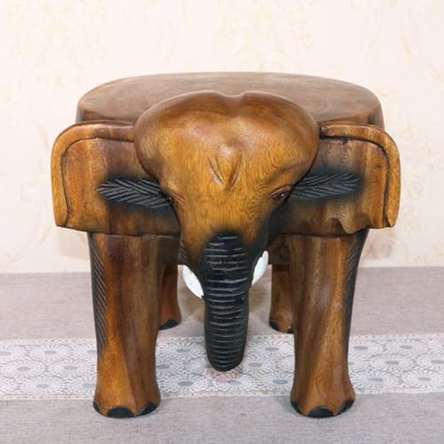 Tabouret rond en bois marron pour changer de chaussures sans effort - 8