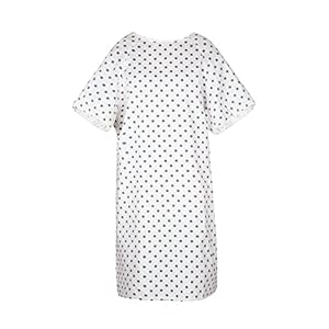 Linteum Textile Medical Exam Hospital Classic Twill Patient Gown One Size Fits All White With Blue Snowflakes (4-piece)