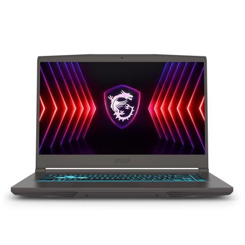 msi Laptop delgada para juegos FHD de 15.6 pulgadas, 144 Hz, AMD Ryzen 5 7535HS, 16 GB de RAM, 512 GB SSD, NVIDIA GeForce RTX 4050, cámara web, teclado retroiluminado, gris, Windows 11 Home