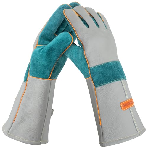 Image of BEETRO Welding Goves Heat resistant 932°F Upper Cow Leather 3 Layers Working Gloves Soft Cotton Lining Breathable 16 Inches Mitts for Oven/Grill/Fireplace/Furnace/Stove/Pot Holder/BBQ/Animal Handling