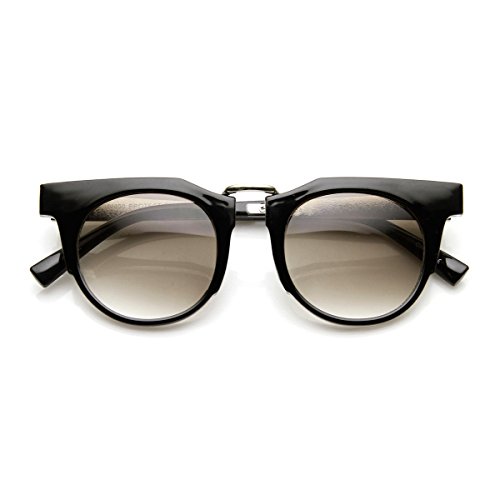 zeroUV Mod Retro Round Circle Metal Temple Horn Rimmed Sunglasses2