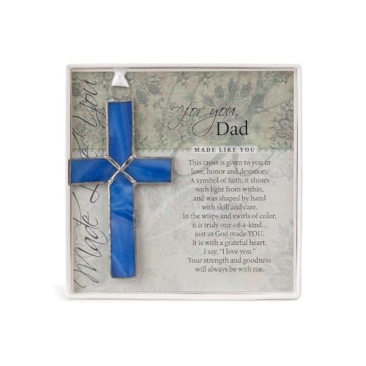 Sentimental Gift For Dad From Daughter Or Son For Father's Day/Christmas/Birthday- Handmade in USA Glass Cross with Poem- Gift for Dad Who Has Everything