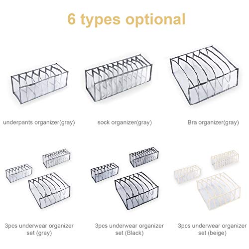 DECDEAL Organizador de roupa íntima organizador de meia gaveta dobrável organizador de sutiã Caixas