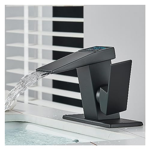 Mitigeur cascade noir avec affichage LED hydroélectrique intelligent - 5