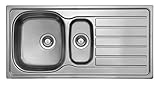 Fregadero de acero inoxidable con 2 platillos y escurridor
