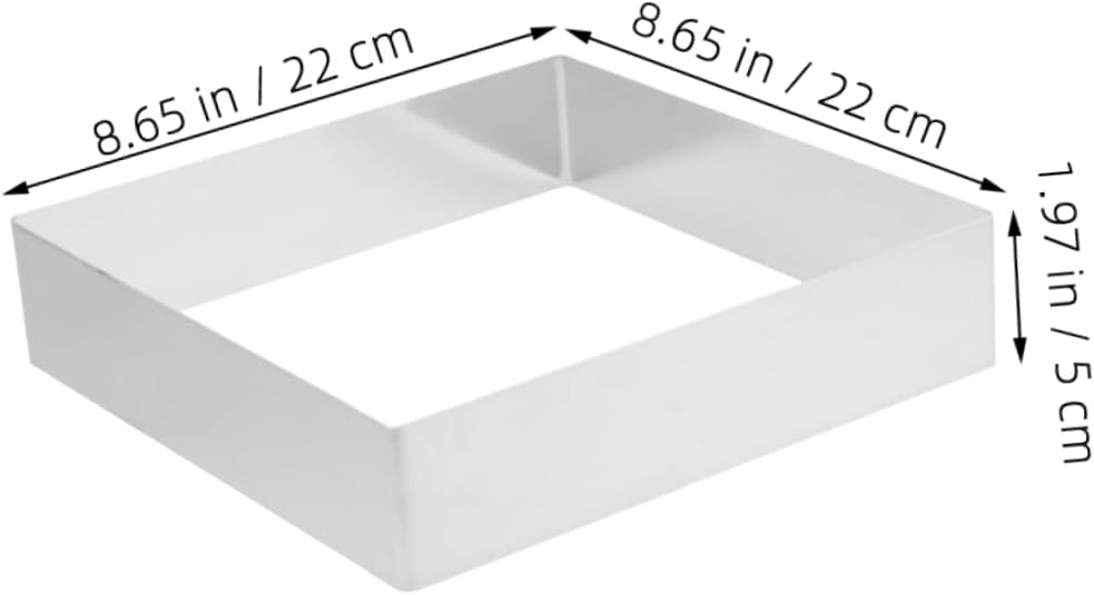2pcs Square Mousse Cake Ring Mold High Precision Stainless Steel Pastry Ring for Baking Delicious Desserts for Home Gatherings and Festive Celebrations