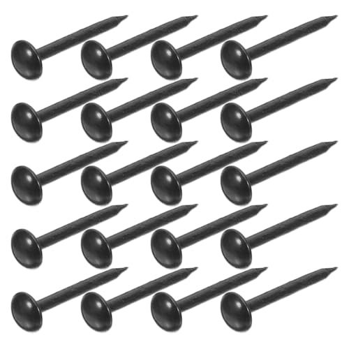 Sewroro 200 Pièces Clous Décoratifs Pour Tapissier Têtes Rondes Noirs Clous Résistants Antirouille Pour Canapés Murs Vintage Pour Meubles Épais