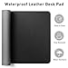 Aothia Leather Office Desk Pad Protector, Non-Slip PU Leather Desk Blotter, Waterproof Laptop Writing Mouse Pad for Office and Home, Black, 31.5
