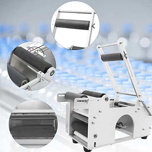 Hanchen Semi-Automatic Round Bottle Labeling Machine, Adjustable Labeler Label Applicator Machine For 15~120Mm Bottle 20-40Pcs/Min #TOP5