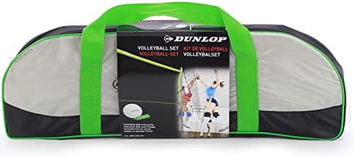 The Magic Toy Shop Dunlop Volleyball Portable Set Sports Game With Net, Ball, Nylon Carry Bag & Pump