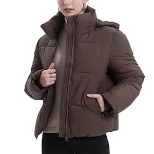 PUFFIT Damen Winter Jacke mit Kapuze Warmer Wasserdicht Winterjacke Steppmantel Female Jacken